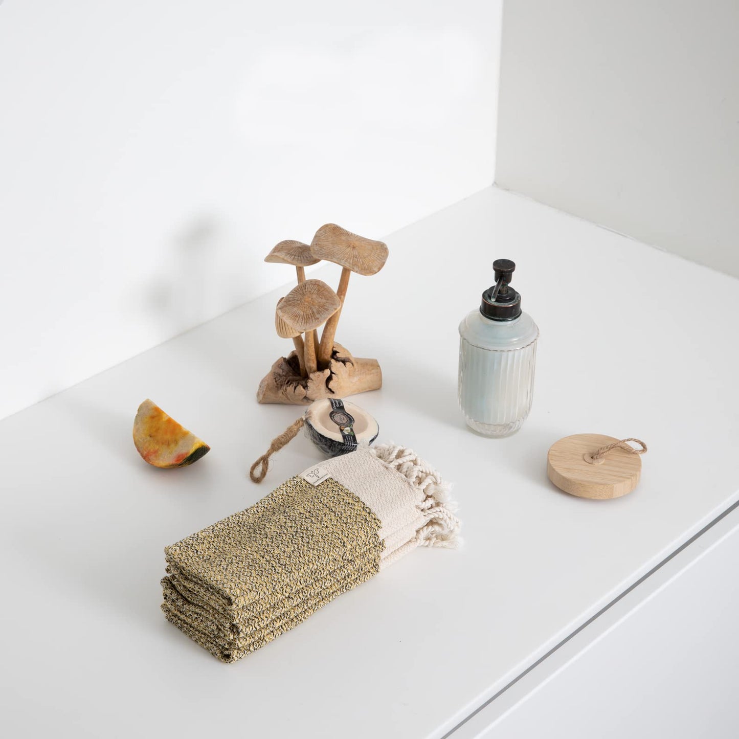 SMYRNA TURKISH COTTON Wash Cloths Pack of 6 | 12"x17" | Versatile Bath Towels for Bathroom, Hotel, SPA, Gym | Soft, Absorbent, Prewashed and Quick Dry Turkish Hand Towels, Yellow