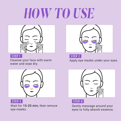 PEAUAMIE Under Eye Patches with Vitamin C and Witch Hazel Eye Mask for Dark Circles and Puffiness,Face Mask Skin Care Products 30 Pairs