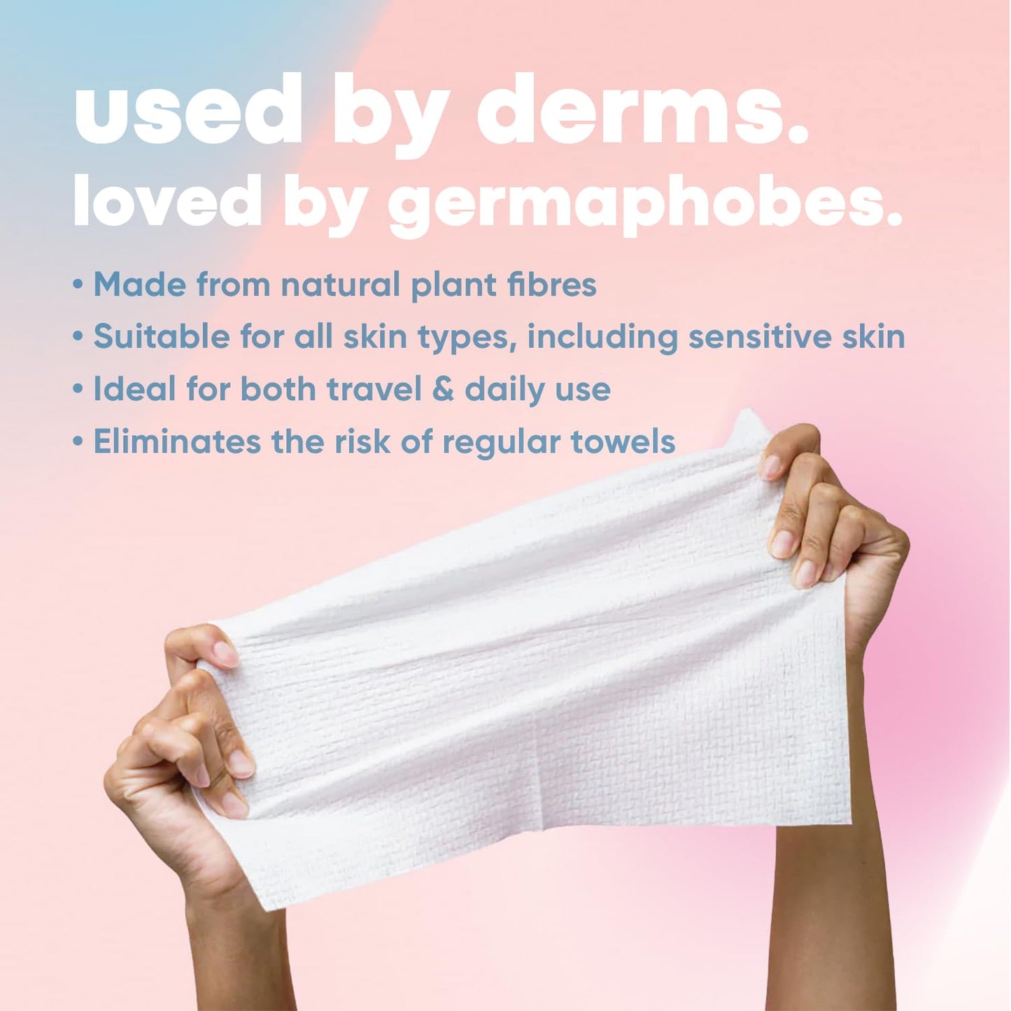 Takeoff Face Towels - XL Disposable Makeup Remover Wipes | Ultra Soft & Compostable, 100 Count