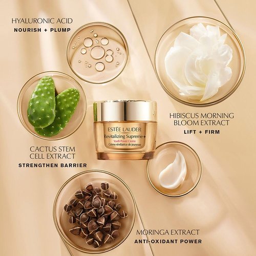 Estée Lauder Revitalizing Supreme+ Youth Power Cream - Hydrating Face Moisturizer with Hyaluronic Acid & Peptides
