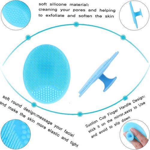 3 Pcs Lip Scrub Brush with Silicone Facial Cleansing Brush,2 Pcs Face Scrubber Gentle Exfoliating,Removing Blackhead,Massaging