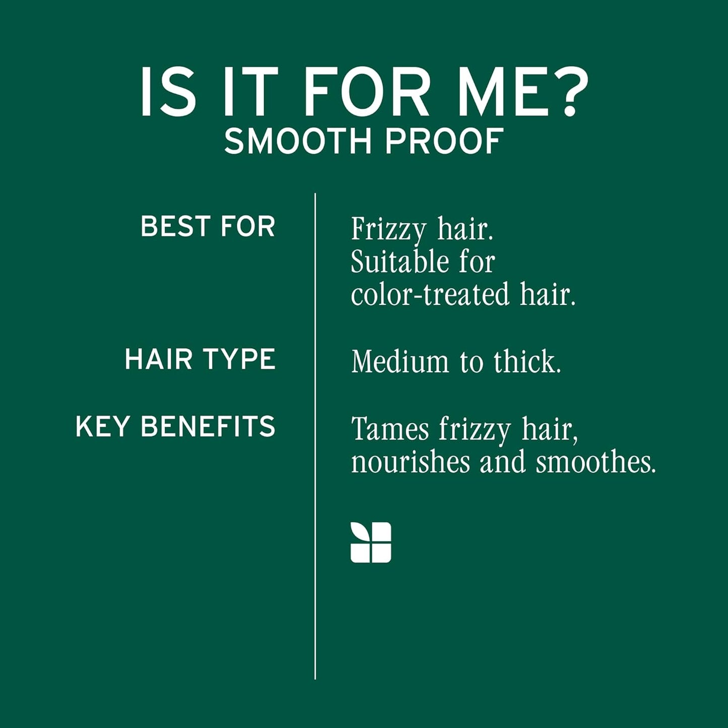 Biolage Smooth Proof Shampoo & Conditioner Set - Control Frizz & Smooth Hair | Paraben-Free, Vegan