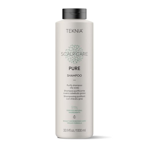 Lakmé Teknia Pure Purifying Shampoo - Oily Scalp Care | 33.8 Fl Oz for Healthy Hair