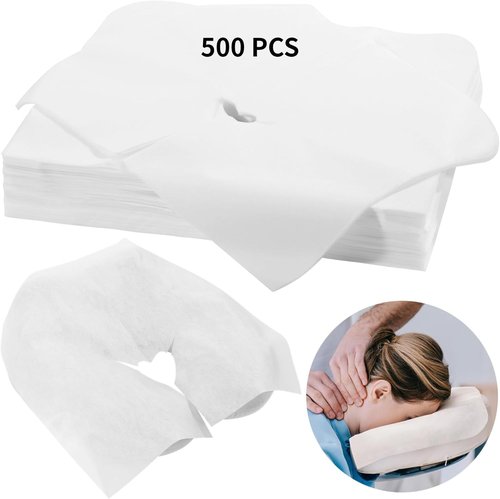DIMEGON Disposable Face Cradle Covers - 500PCS Massage Headrest Cushion for Beauty Salons