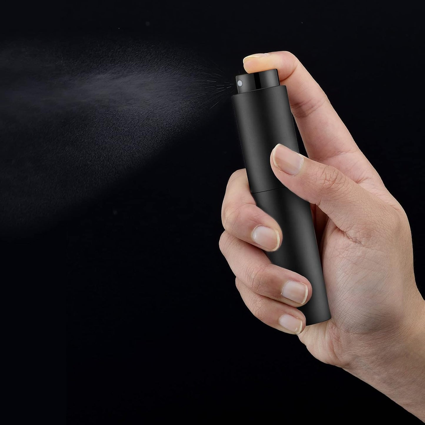Tekson Mini Cologne Spray Bottle - 10ml Refillable Travel Perfume Atomizer | Black Color