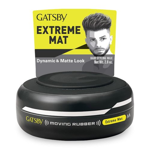 GATSBY Moving Rubber Extreme Mat Hair Styling Wax - Strong Hold, Matte Finish | 80g/2.8oz