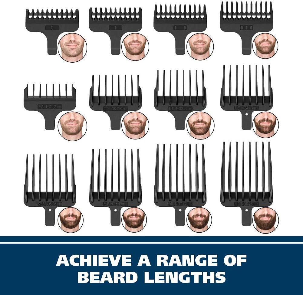 Wahl Stainless Steel Lithium Ion 2.0+ Beard Trimmer - Rechargeable Men's Grooming Kit with Nose & Ear Trimmer