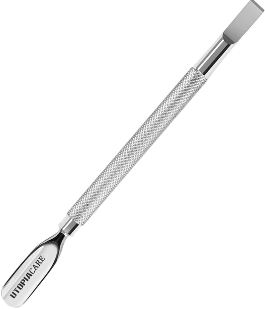 Utopia Care Cuticle Pusher Tool - Professional Stainless Steel Nail Cleaner & Remover | Durable Manicure & Pedicure Tool in Silver