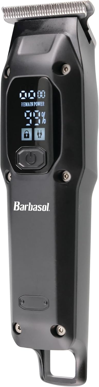 Barbasol T-Blade Trimmer - Rechargeable Dual Speed Hair & Beard Trimmer for Men with 6 Guide Combs, LED Display & Travel Bag