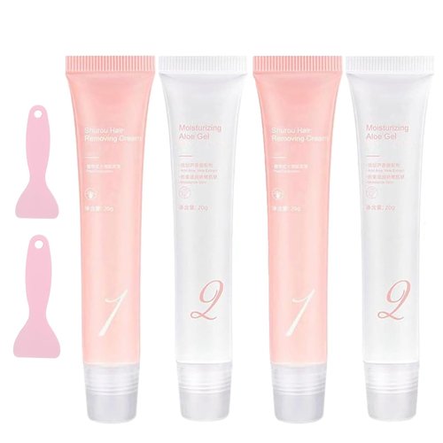 2kits Auures Hair Removal Cream, Auures Facial Hair Removal Cream Kit, Painless Auures Hair Removal, Facial Hair Removal For Women With Scraper