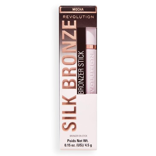 Revolution Beauty London Skin Silk Bronzer Stick - Buildable Cream-to-Powder Formula, Vegan, Deep Mocha, 0.15 oz