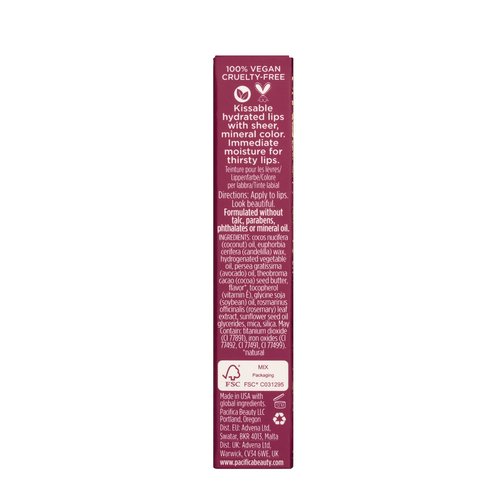 Pacifica Beauty Color Quench Natural Lip Tint, Sugared Fig, 0.15 Ounce