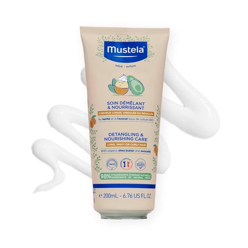 Mustela Detangling Conditioner - Nourishing Shea Butter & Avocado for Curly Hair - 6.76 Fl. Oz.
