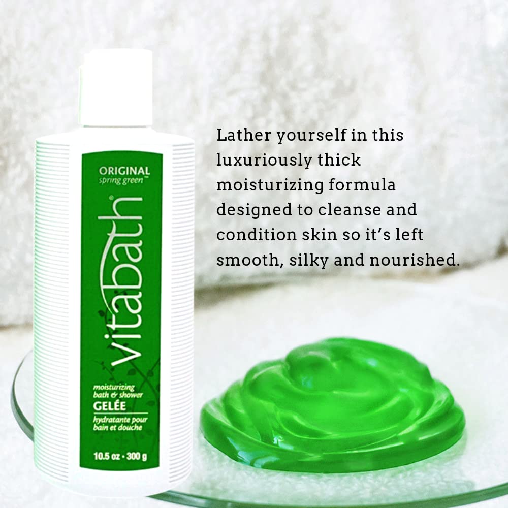 Vitabath Original Spring Green Moisturizing Bath & Shower Gel - Hydrating Body Cleanser, 10.5 oz