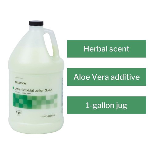 McKesson Antimicrobial Lotion Hand Soap - Herbal Scent, 1 Gallon Refill Bottle | Keeps Hands Clean & Moisturized