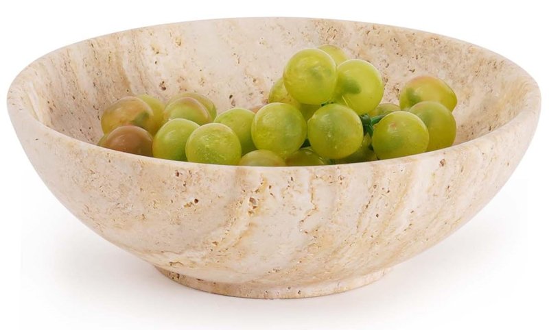 SPESHSTONES Small Travertine Bowl 6 Inch Handmade Small Decorative Candy Bowls For Dining Table Centerpieces & Kitchen Countertop - Key Bowl for Entryway Home Decor