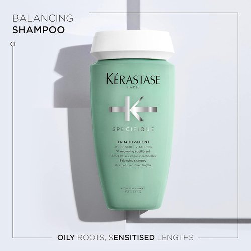 Kerastase Specifique Balancing Shampoo - Cleanses Oily Scalp & Hydrates Dry Hair Ends, 8.5 Fl Oz