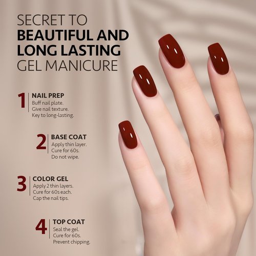 GAOY Red Gel Nail Polish, 16ml Soak Off Gel Polish, UV Light Cure for Nail Art DIY Manicure at Home, 1008 Crimson Red