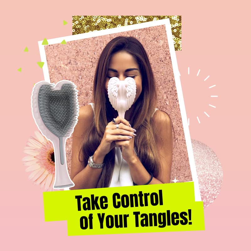 Tangle Angel Detangling Hair Brush - Anti-Static Wing Design for Effortless Styling | Gloss Pink