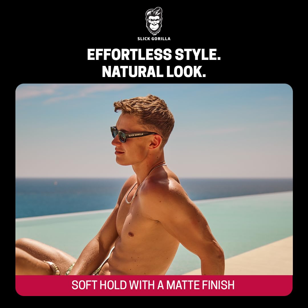Slick Gorilla Lightwork Matte Hair Clay - Flexible Hold & Natural Texture | 2.5 oz Water-Based Grooming Clay