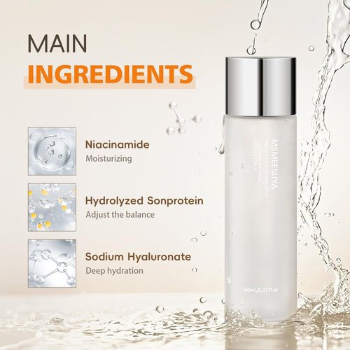 MSMEESUYA Niacinamide Moist Essence Toner, with Niacinamide, A Fresh and Delicate Feel, Moisturizing, Alcohol-Free, Suitable for All Skin Types, 150ml/5.07 fl oz