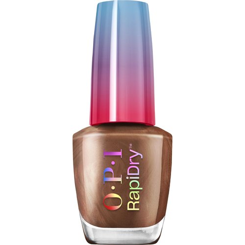 OPI RapiDry Awe of a Sudden | Opaque Dark Brown Shimmer Quick Dry Nail Polish | Vegan, Smudge Proof, Fast Drying