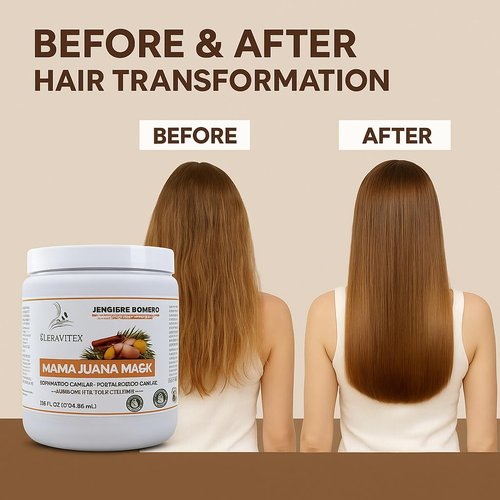 Kleravitex Mamajuana Hair Mask - Deep Conditioning Treatment with Ginger & Rosemary - 60 OZ Paraben & Sulfate Free for Dry, Damaged Hair Growth