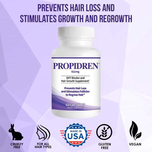 HairGenics Propidren - DHT Blocker Hair Growth Capsules | Prevent Hair Loss & Stimulate Follicles