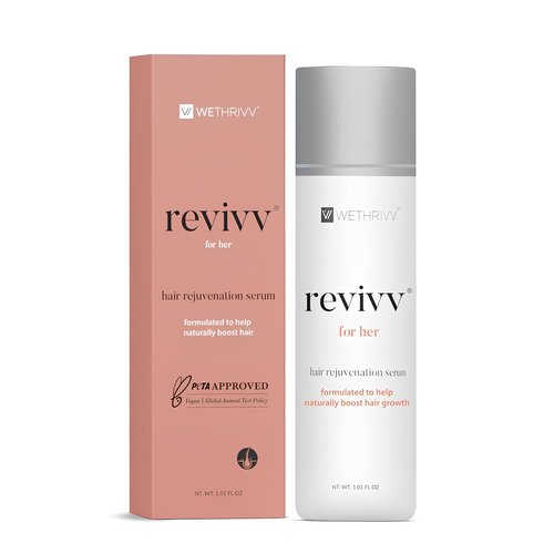 REVIVV Hair Growth Serum - 100% Natural Solution for Thicker, Fuller Hair | 1oz Bottle, 45-Day Supply
