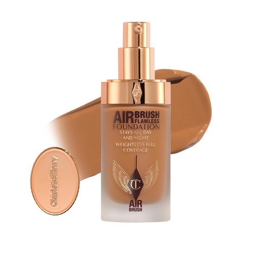 Charlotte Tilbury Airbrush Flawless Matte Foundation - Full Coverage Liquid Makeup for a Natural-Matte Finish - Waterproof & Transfer Resistant