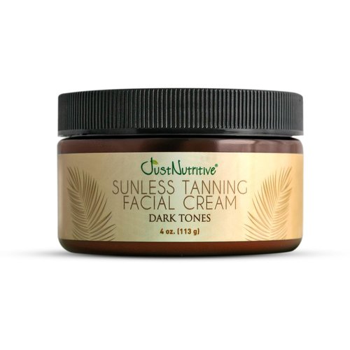 Just Nutritive Sunless Tanning Facial Cream - Intense Natural-Looking Tan for Dark Tones - 4 Oz.