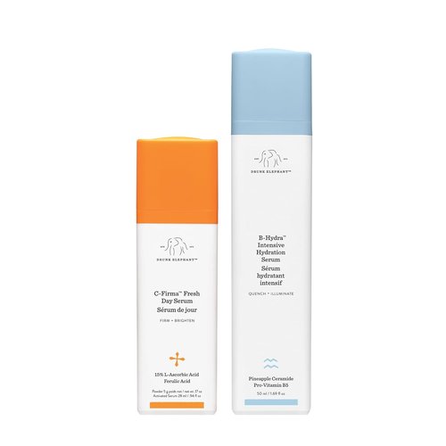 Drunk Elephant C-Firma Fresh Day Serum & B-Hydra Hydration Serum - Firming, Brightening Duo for All Skin Types (1.69 Fl Oz)