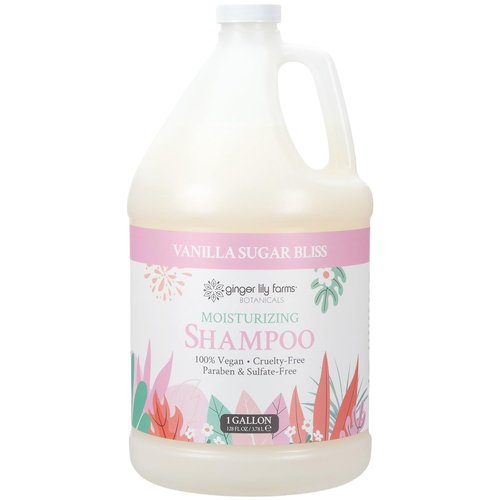 Ginger Lily Farms | Moisturizing Shampoo for All Hair Types - 100% Vegan & Cruelty-Free, Vanilla Sugar Bliss, 1 Gallon
