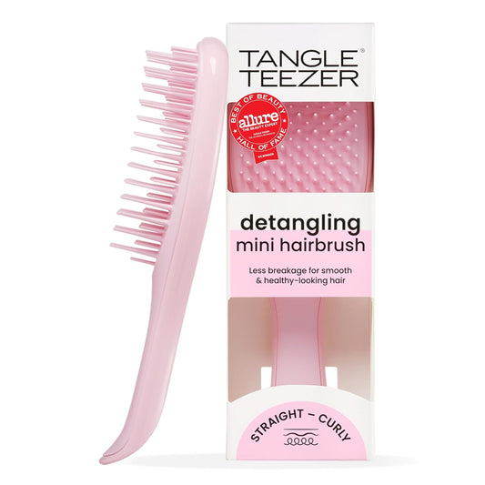 Tangle Teezer Ultimate Detangler Brush - Travel-Size Mini Hair Brush for Straight to Wavy Hair, Millennial Pink