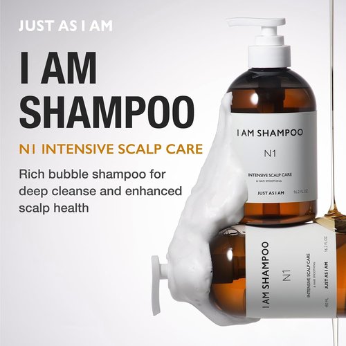 JUST AS I AM Squalane Moisturizing Shampoo - Balanced Scalp & Soft Hair, 16.2 fl oz