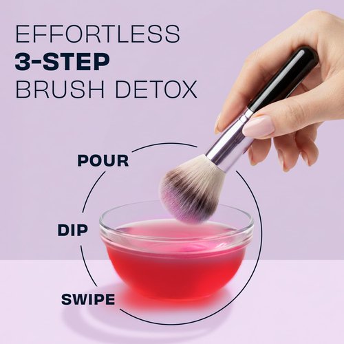 Original Rose Makeup Brush Cleaner - Quick-Drying, Rinse-Free Formula - 16 oz for Stubborn Waterproof Makeup