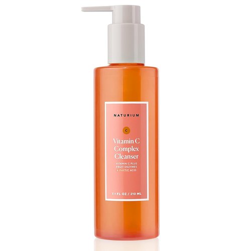 Naturium Vitamin C Complex Cleanser - Gently Exfoliating Foaming Face Wash Gel with Phytic Acid & Fruit Enzymes | 7.1 oz