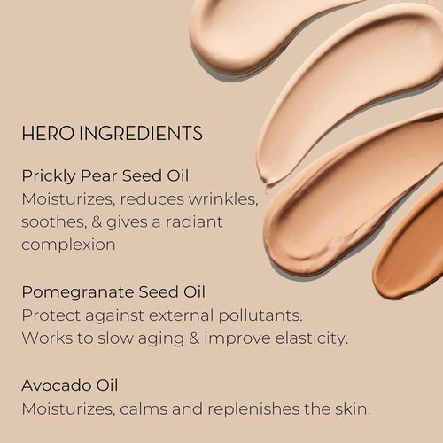INIKA Organic BB Cream Foundation - Vegan Hydrating Makeup with Prickly Pear & Jojoba Oil - Lightweight Glow, Beige, 1 fl oz