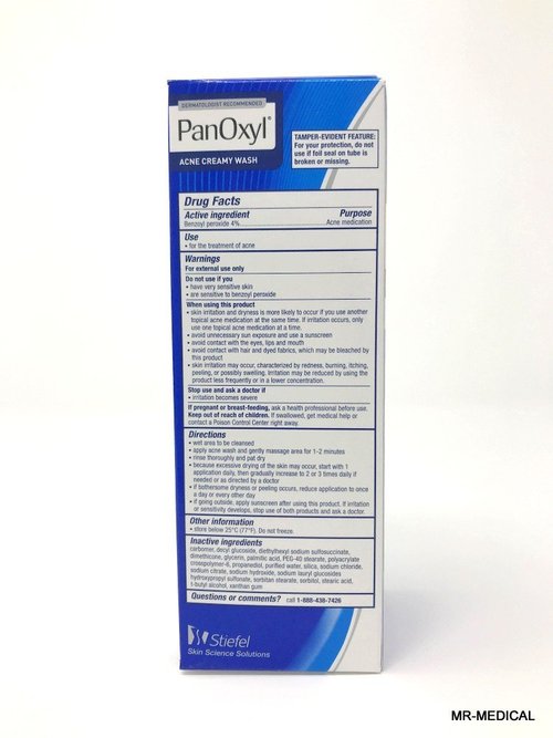 Panoxyl Acne Creamy Wash - Effective 4% Benzoyl Peroxide Formula | 6-Ounce Size