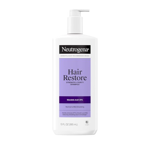Neutrogena Hair Restore Shampoo - Exfoliating Formula with 1.5% Mandelic Acid | Paraben-Free, 13 fl oz