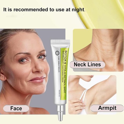 Botoxmix & Vita-A Retinol Shot Wrinkle-Lift Tightening Cream, Instant Face Lift Cream Anti Wrinkle, Pore Minimizer, Fine Lines, All Skin 2Pcs