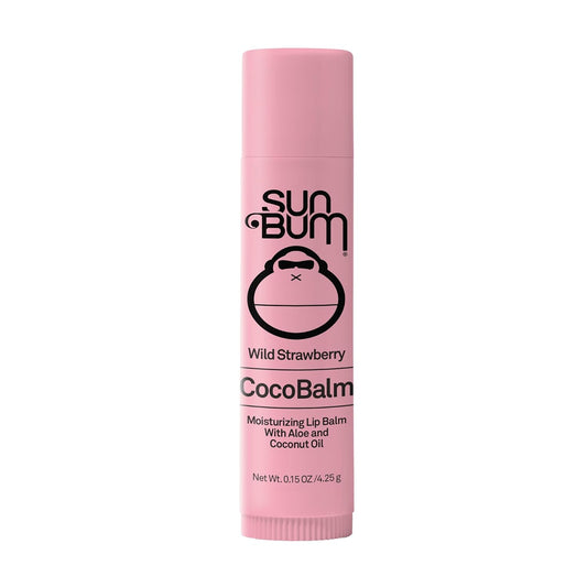 Sun Bum Cocobalm Wild Strawberry - Hydrating Lip Balm with Coconut Oil & Aloe Vera - 0.15 oz Stick