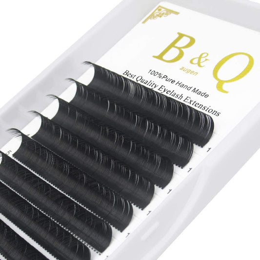 Classic Lash Extensions D-0.18-17 B&Qaugen Classic Eyelash Extensions .18 Eyelash Extensions D Curl Single Lash Extensions (D-0.18, 17 mm)