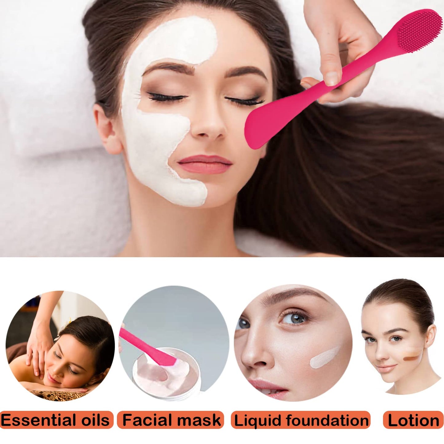 RamPula Silicone Facial Cleansing Brush Pores Cleaner,Remove Blackhead,Remove Acne,Face Massager,Applicator,Spatula,Mud Mask,DIY,Cream,Face Washing Clean,Body Lotion