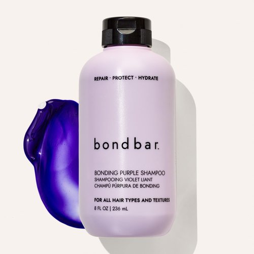 Bondbar Purple Brightening Shampoo - Neutralizes Brassiness & Hydrates Blonde, Gray Hair | 8 Fl. Oz