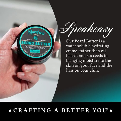 Maestro's Classic Beard Butter - Anti-Itch, Hydrating Creme for All Beard Types | Speakeasy Blend, 4 Ounce