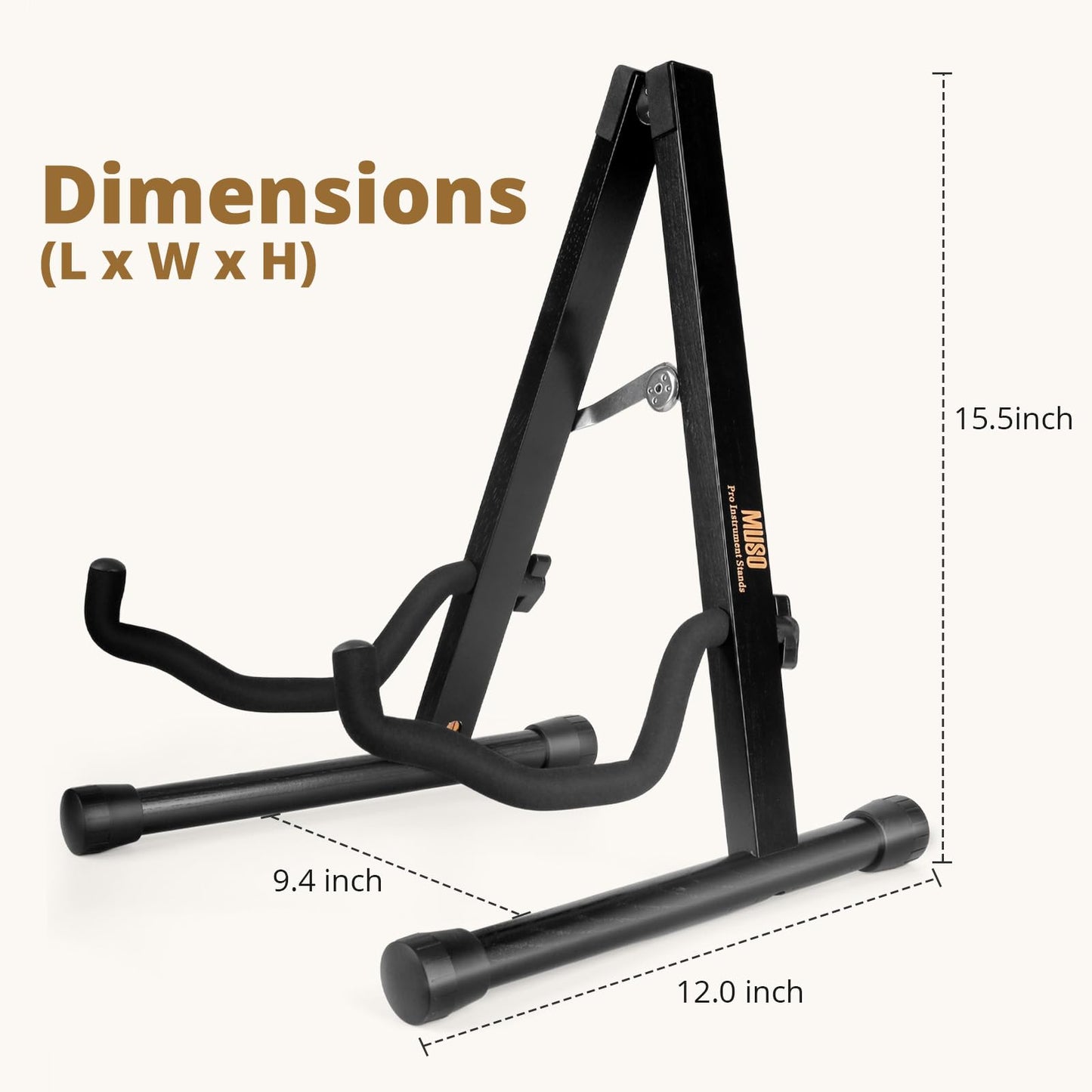 MUSO Guitar Stand,Acoustic Guitar Stand,Wood Classical Electric Guitar Stand,Foldable Bass Guitar Stand,Guitar Accessories also fit Bass,Violin,Ukulele(Acacia)