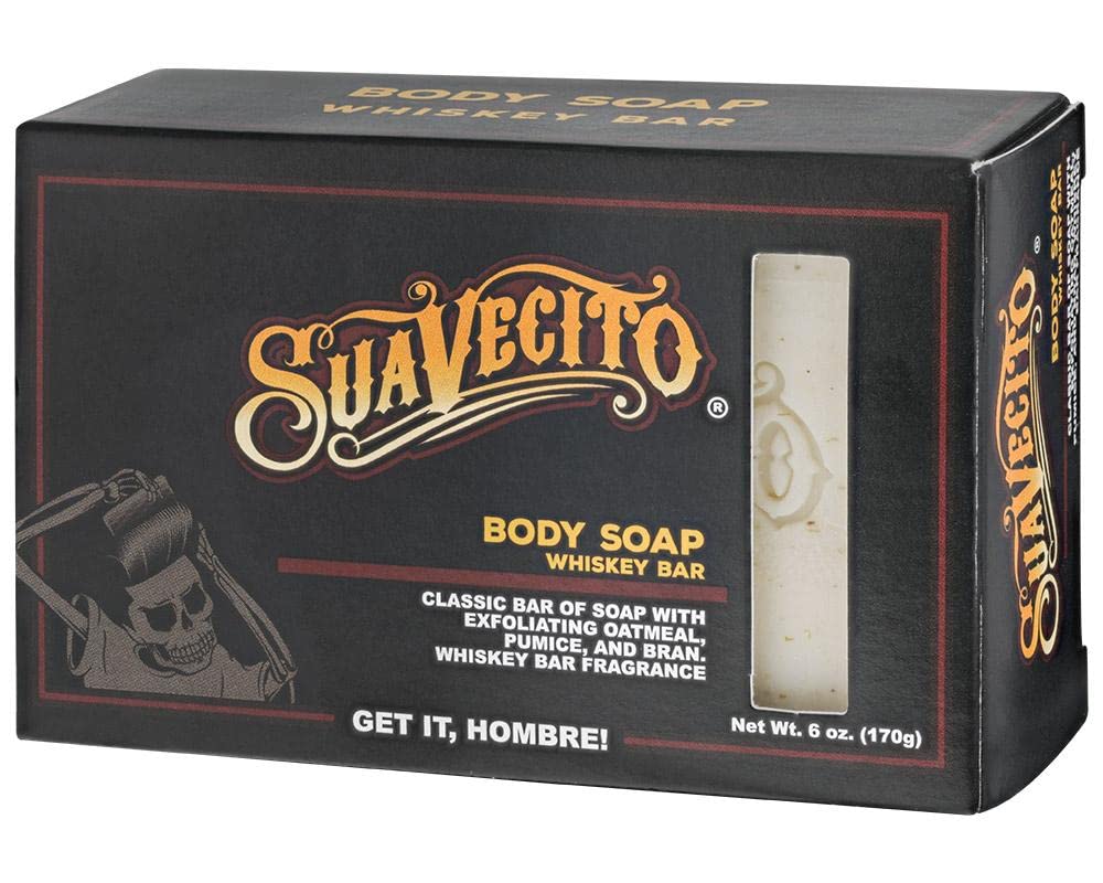 Suavecito Body & Hand Soap Bars - Moisturizing Whiskey Scent - 6 oz | 3 Pack for Men
