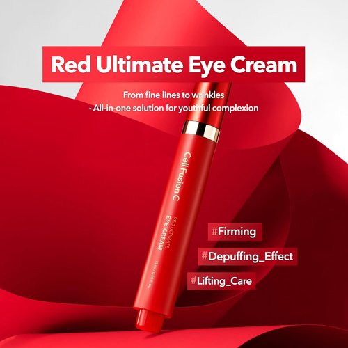 Cell Fusion C Red Ultimate Eye Cream - Retinal & Dual Peptide Cooling Roll-On for Depuffing, 0.5 fl. oz.