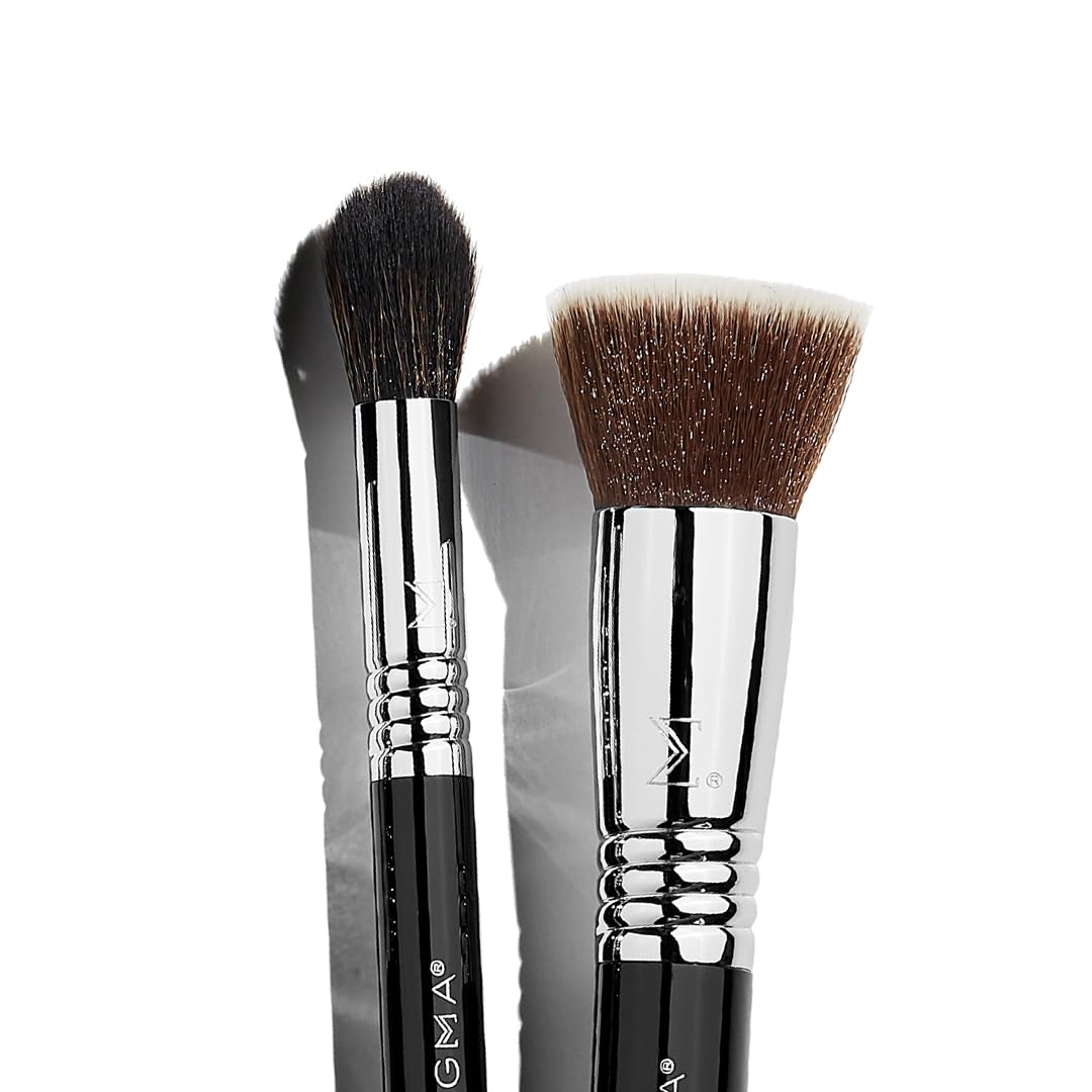 Sigma Beauty Makeup Brush Set - 5 Professional Brushes for Flawless Foundation, Blush, and Contour
